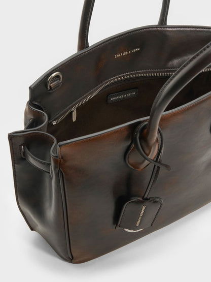 CHARLES & KEITH Latest | Large Ginevra Tote Bag - Brown