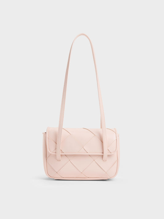 CHARLES & KEITH Latest | Maribel Woven Shoulder Bag - Soft Pink