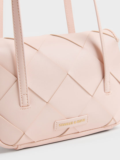 CHARLES & KEITH Latest | Maribel Woven Shoulder Bag - Soft Pink