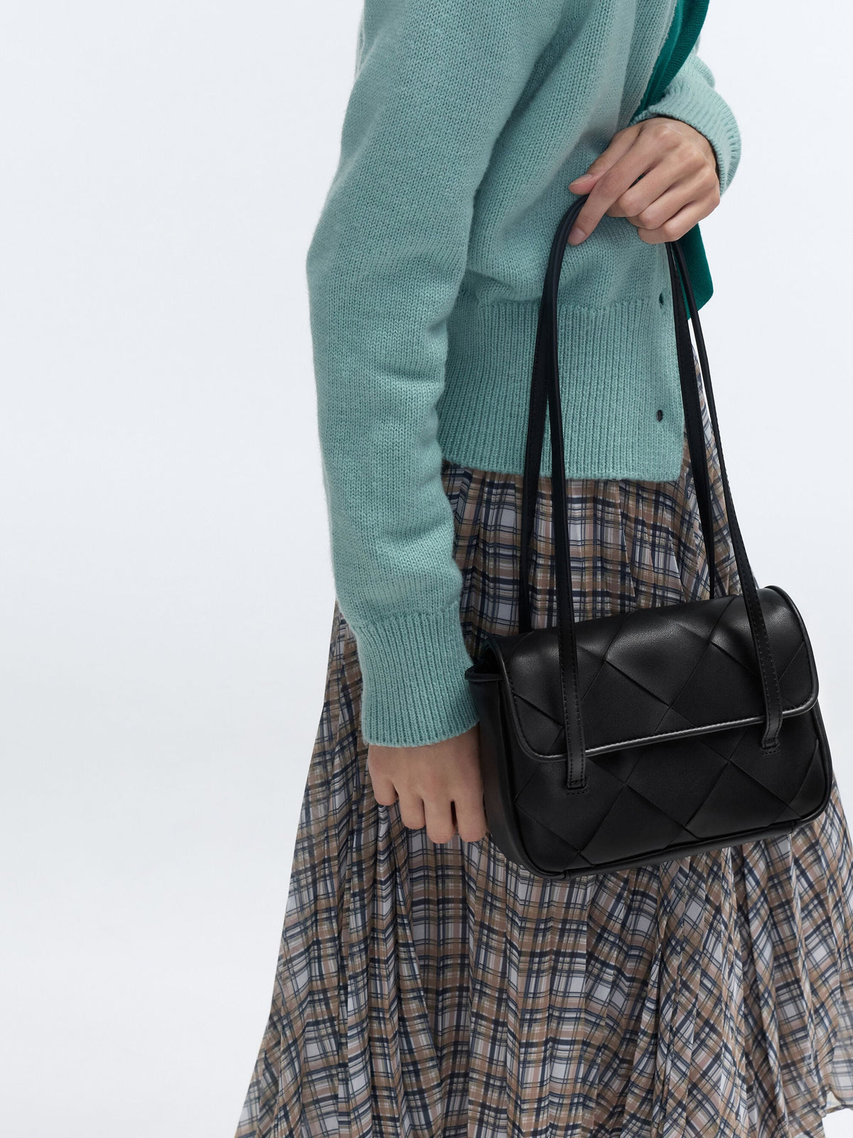 CHARLES & KEITH Latest | Maribel Woven Shoulder Bag - Black