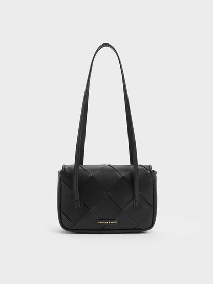 CHARLES & KEITH Latest | Maribel Woven Shoulder Bag - Black