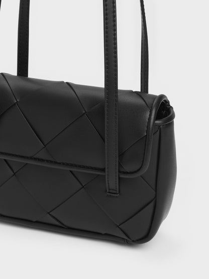 CHARLES & KEITH Latest | Maribel Woven Shoulder Bag - Black