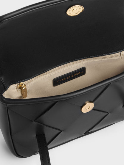CHARLES & KEITH Latest | Maribel Woven Shoulder Bag - Black