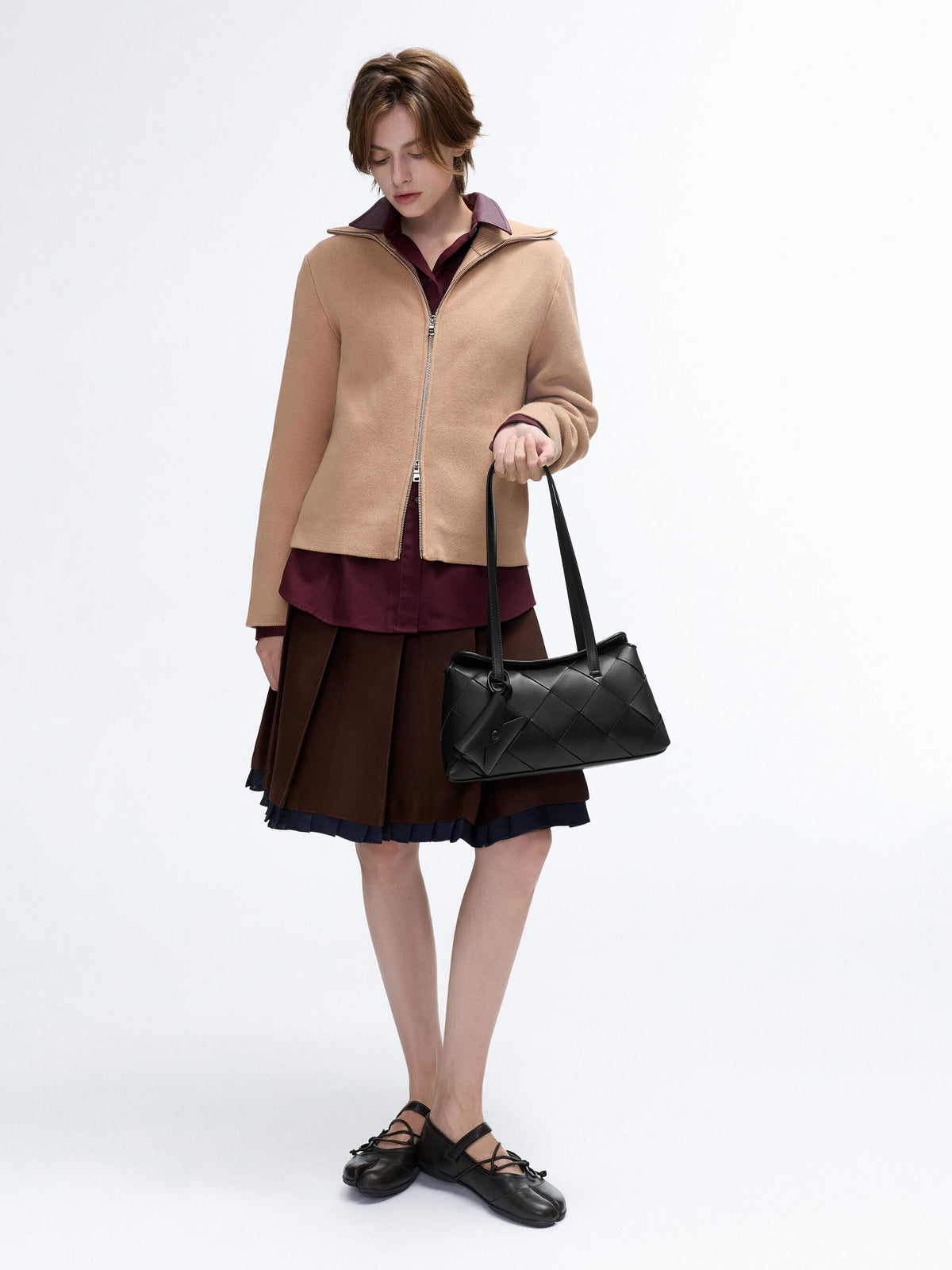CHARLES & KEITH Featured | Maribel Woven Trapeze Shoulder Bag - Black