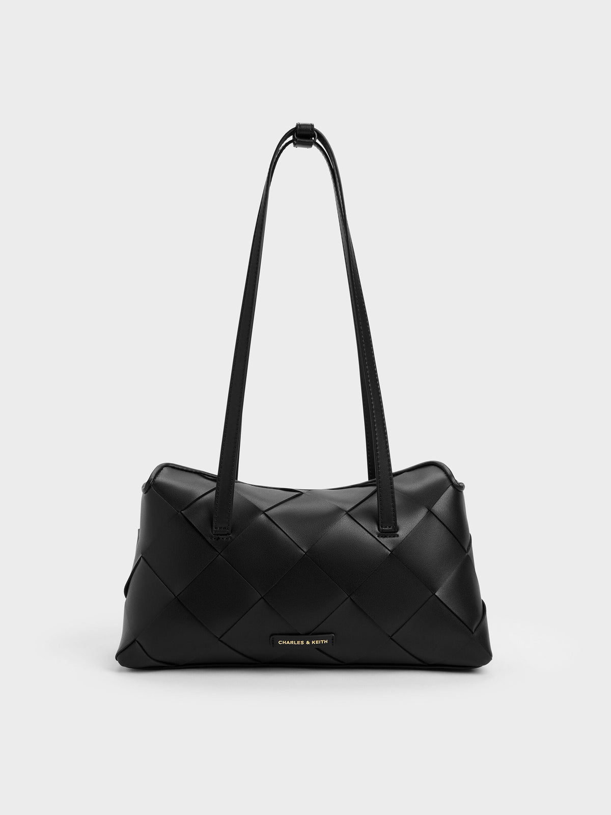 CHARLES & KEITH Featured | Maribel Woven Trapeze Shoulder Bag - Black