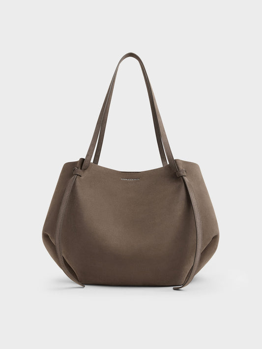 CHARLES & KEITH Value | XL Calla Tote Bag - Stone Grey
