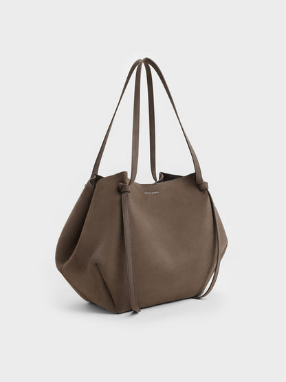CHARLES & KEITH Value | XL Calla Tote Bag - Stone Grey