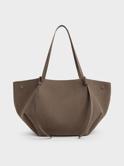 CHARLES & KEITH Value | XL Calla Tote Bag - Stone Grey