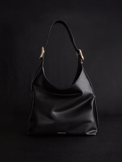 CHARLES & KEITH Best Seller | Aislin Hobo Bag - Black