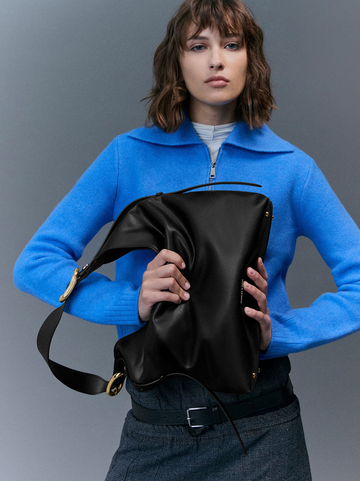 CHARLES & KEITH Best Seller | Aislin Hobo Bag - Black