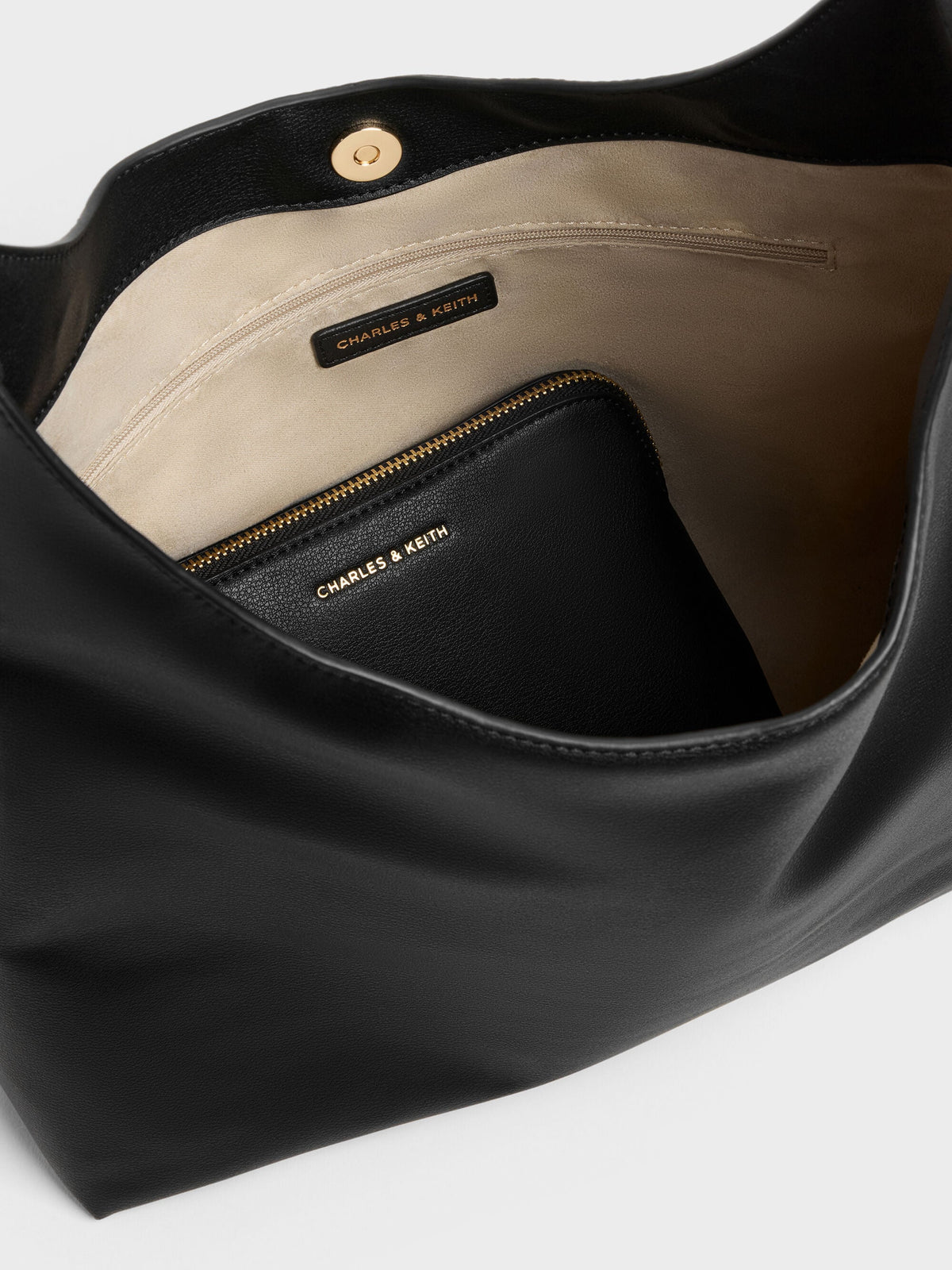 CHARLES & KEITH Best Seller | Aislin Hobo Bag - Black