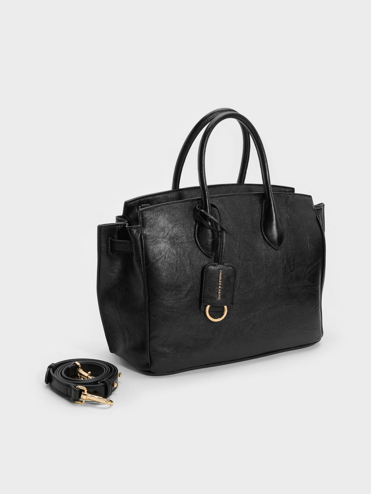 CHARLES & KEITH Featured | Large Ginevra Tote Bag - Black