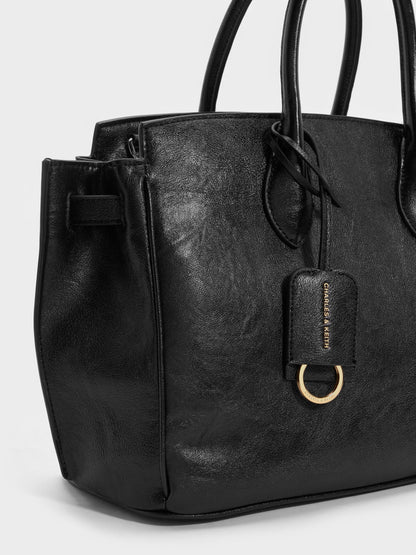 CHARLES & KEITH Featured | Large Ginevra Tote Bag - Black