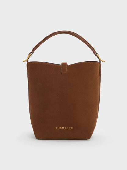 CHARLES & KEITH Discount | Cesia Metallic-Accent Bucket Bag - Pecan Brown