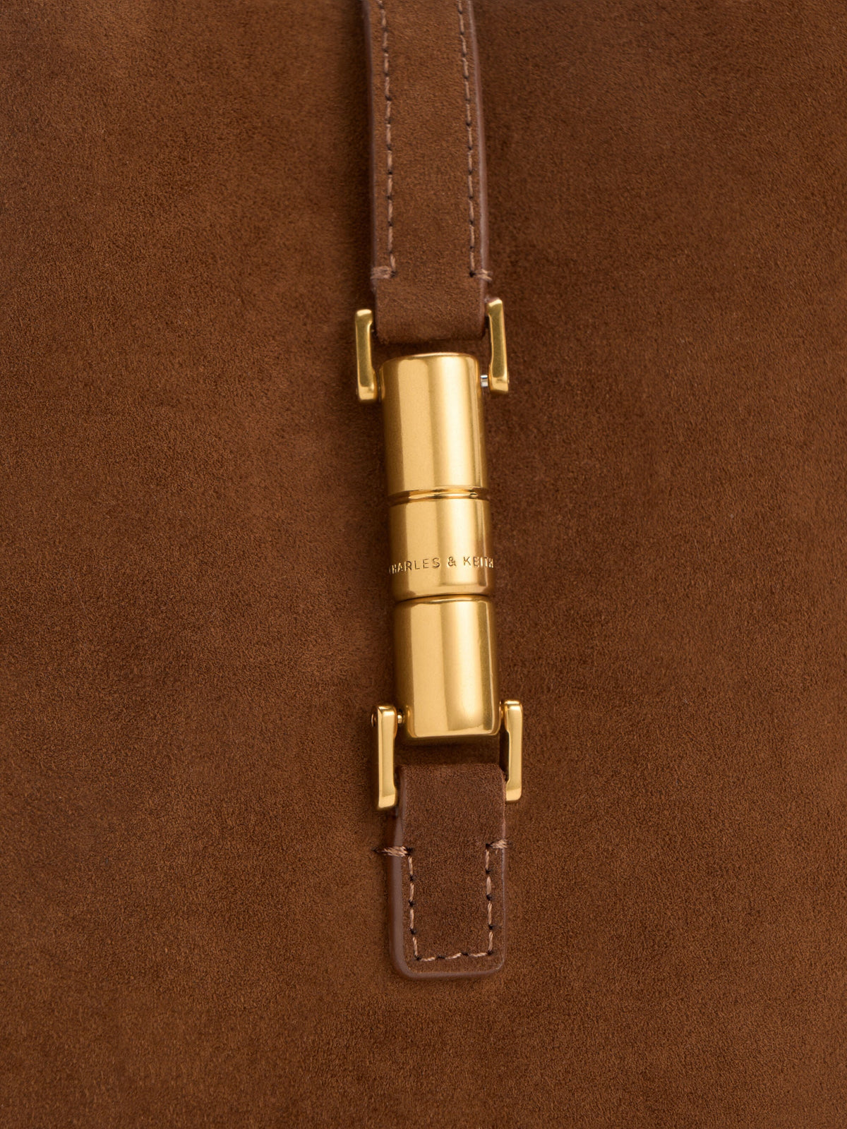 CHARLES & KEITH Discount | Cesia Metallic-Accent Bucket Bag - Pecan Brown