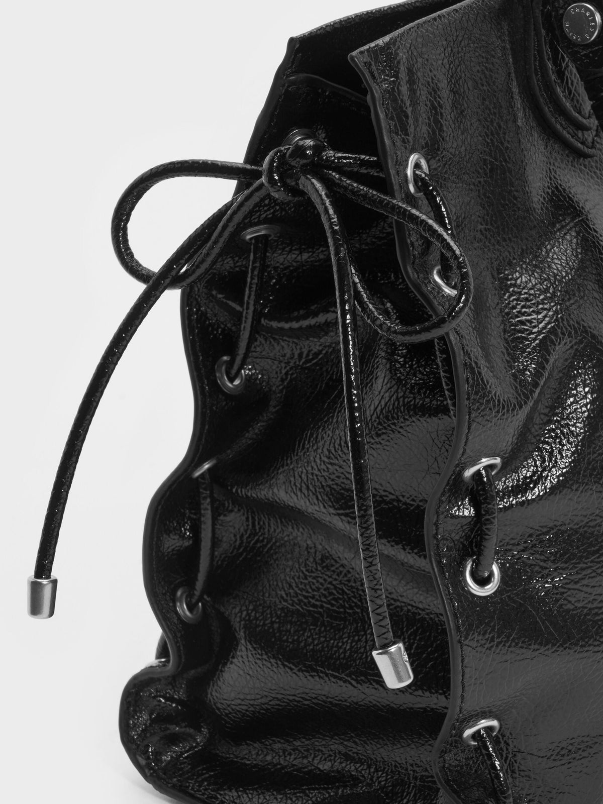 CHARLES & KEITH Discount | Large Nylah Grommet Lace-Up Tote Bag - Noir
