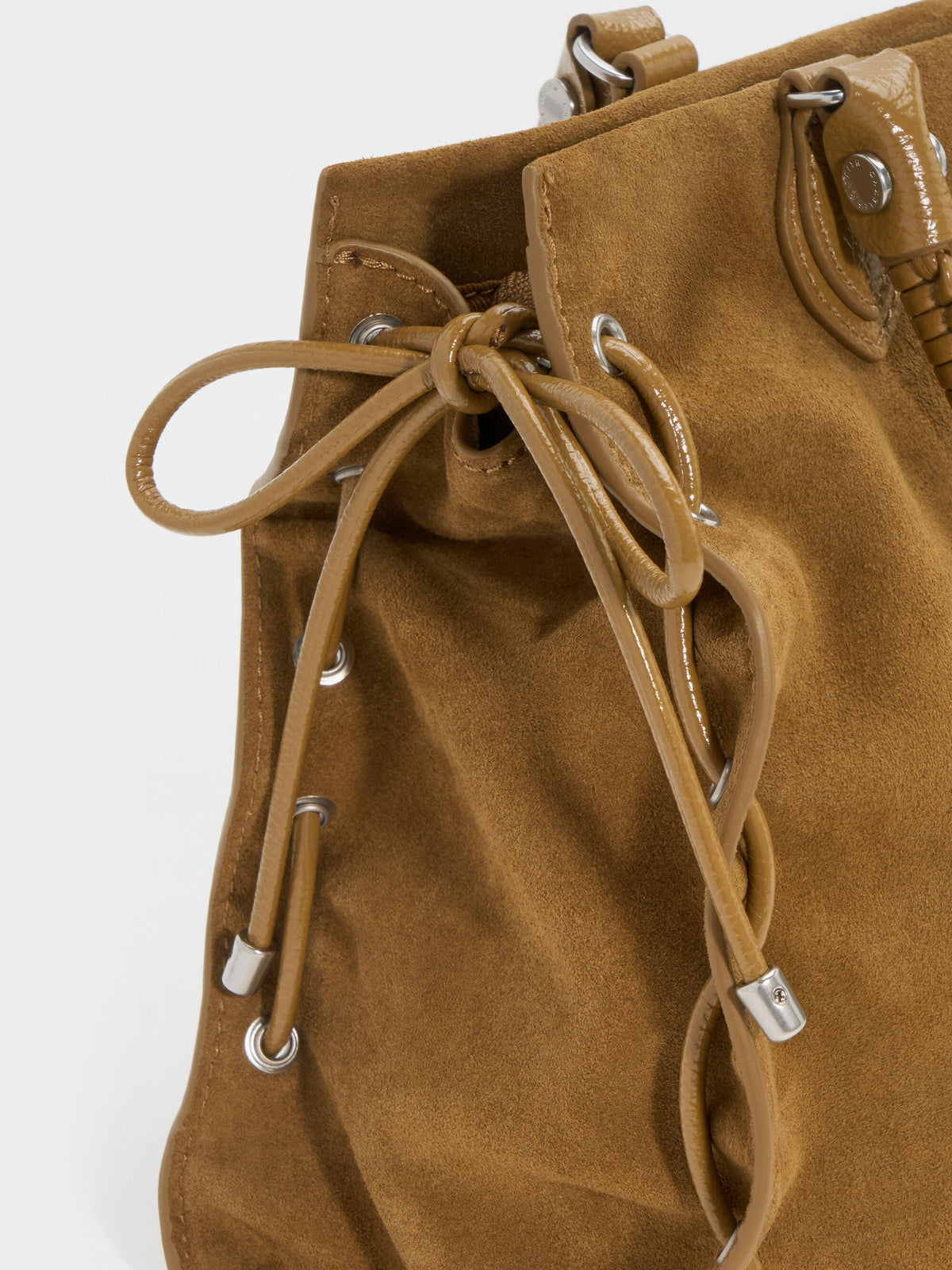 CHARLES & KEITH Everyday | Large Nylah Grommet Lace-Up Tote Bag - Sahara Sand