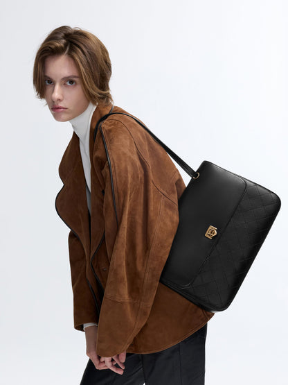 CHARLES & KEITH Best Seller | Connie Quilted Shoulder Bag - Black