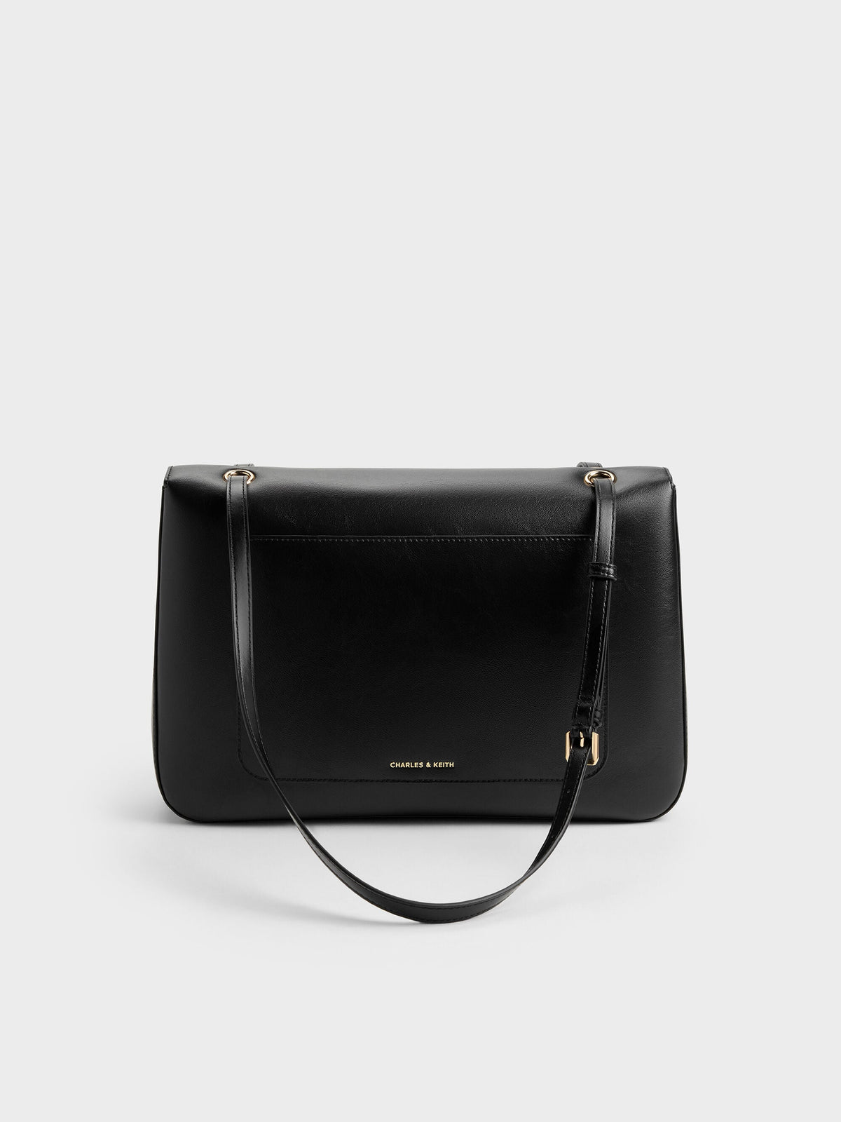 CHARLES & KEITH Best Seller | Connie Quilted Shoulder Bag - Black