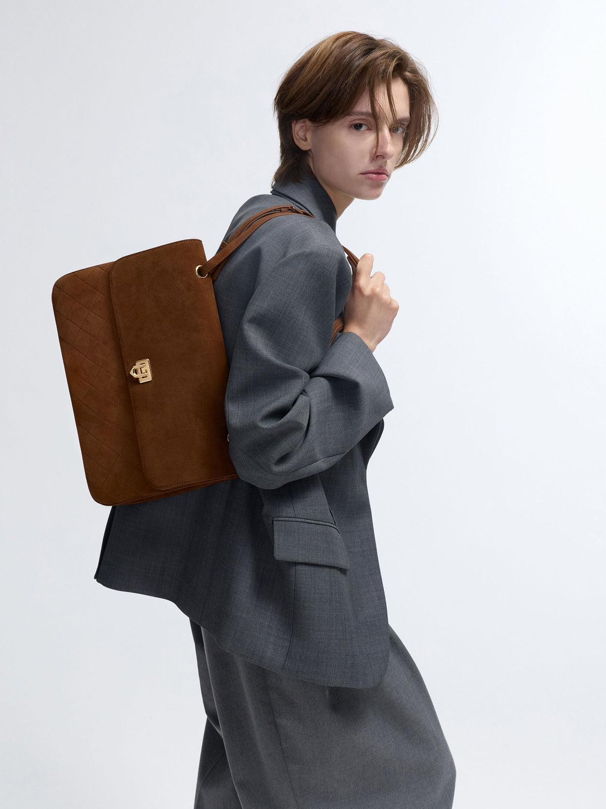CHARLES & KEITH Special Offer | Connie Quilted Shoulder Bag - Pecan Brown