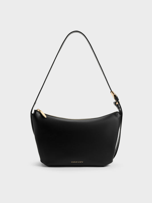 CHARLES & KEITH Essential | Zephyr Hobo Bag - Black