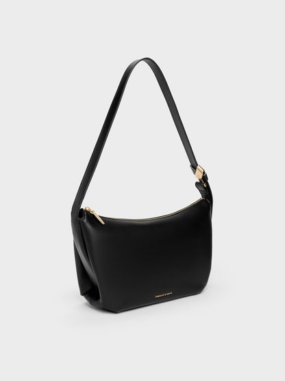 CHARLES & KEITH Essential | Zephyr Hobo Bag - Black