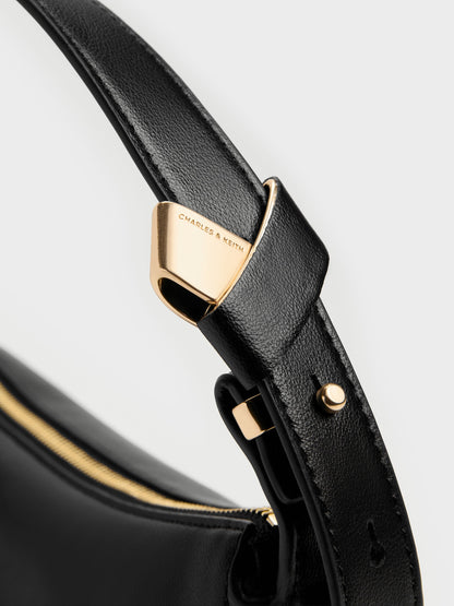 CHARLES & KEITH Essential | Zephyr Hobo Bag - Black