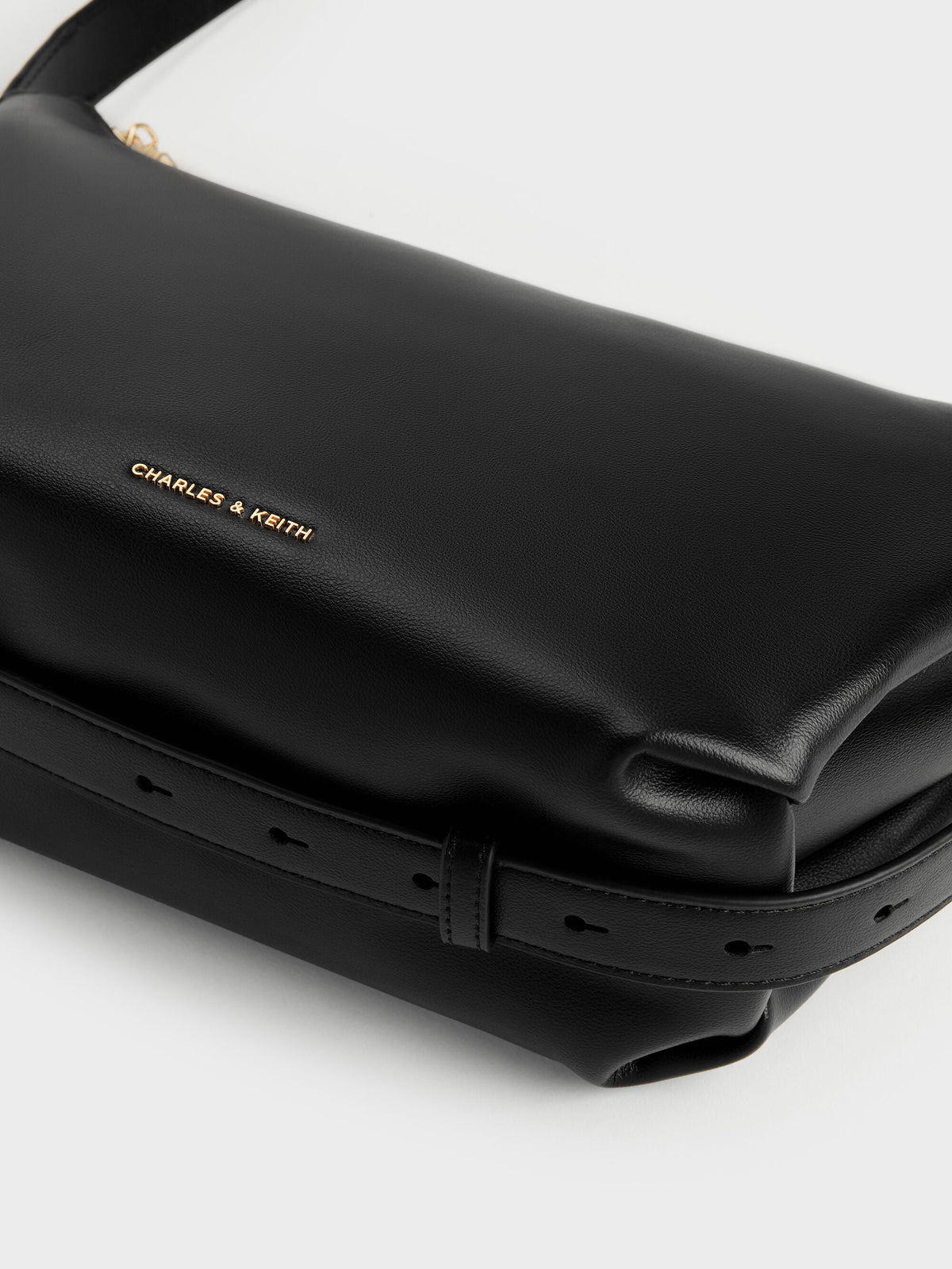 CHARLES & KEITH Essential | Zephyr Hobo Bag - Black