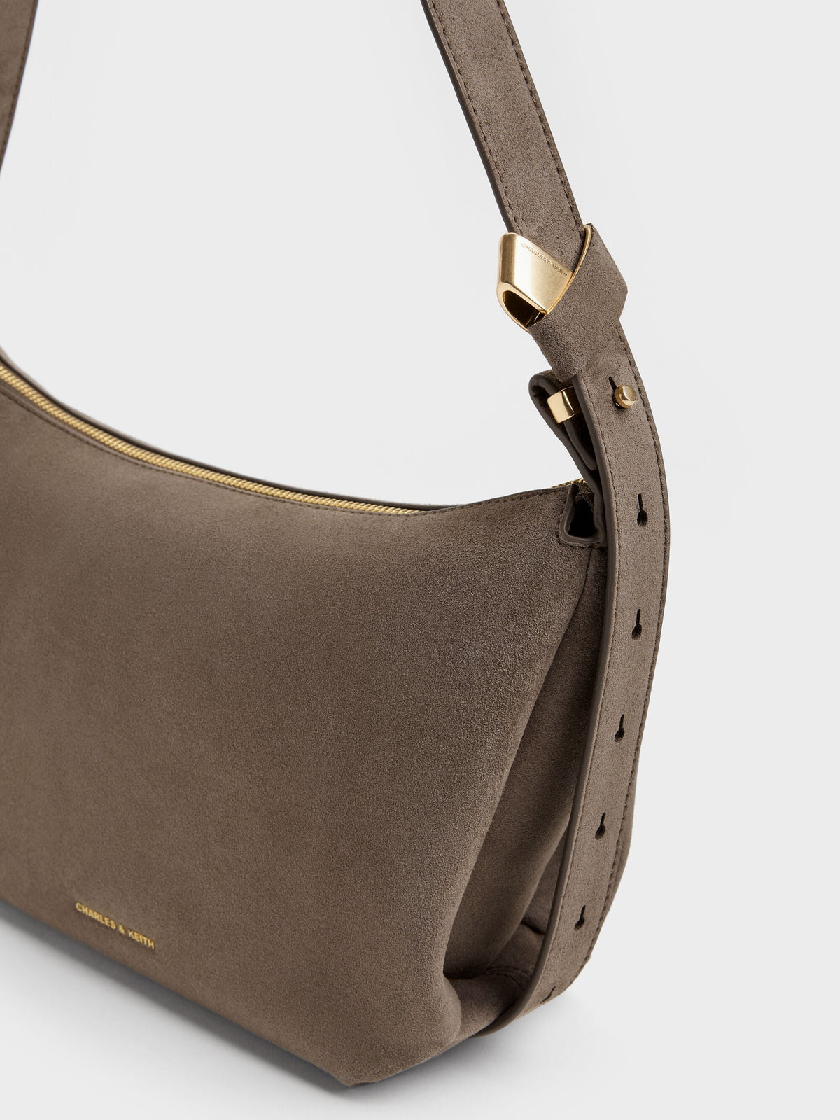 CHARLES & KEITH Sale | Zephyr Hobo Bag - Stone Grey