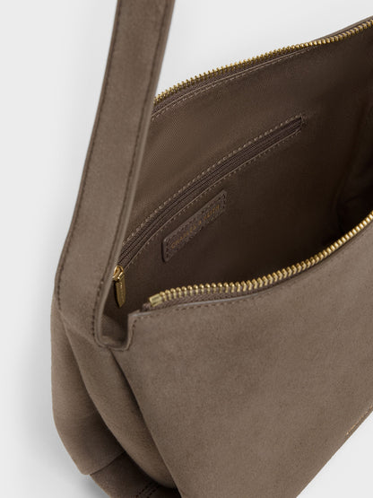 CHARLES & KEITH Sale | Zephyr Hobo Bag - Stone Grey