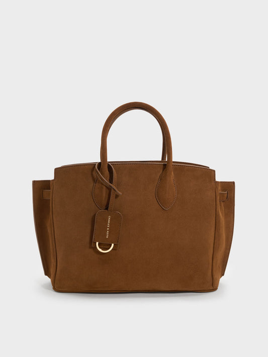 CHARLES & KEITH Quality | Large Ginevra Tote Bag - Pecan Brown
