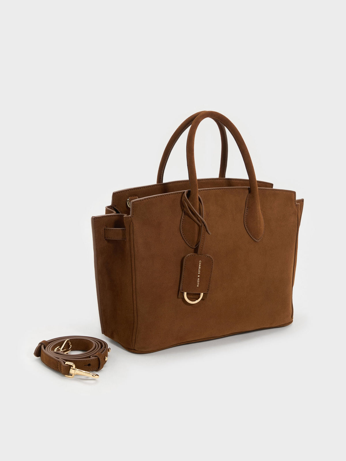 CHARLES & KEITH Quality | Large Ginevra Tote Bag - Pecan Brown