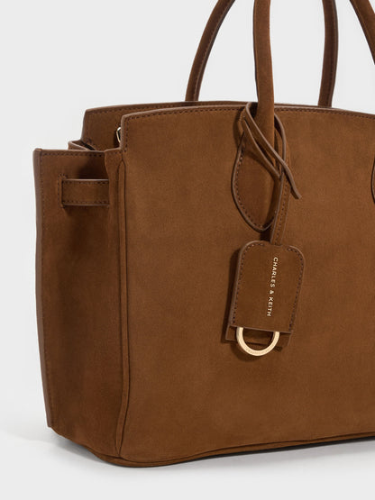 CHARLES & KEITH Quality | Large Ginevra Tote Bag - Pecan Brown