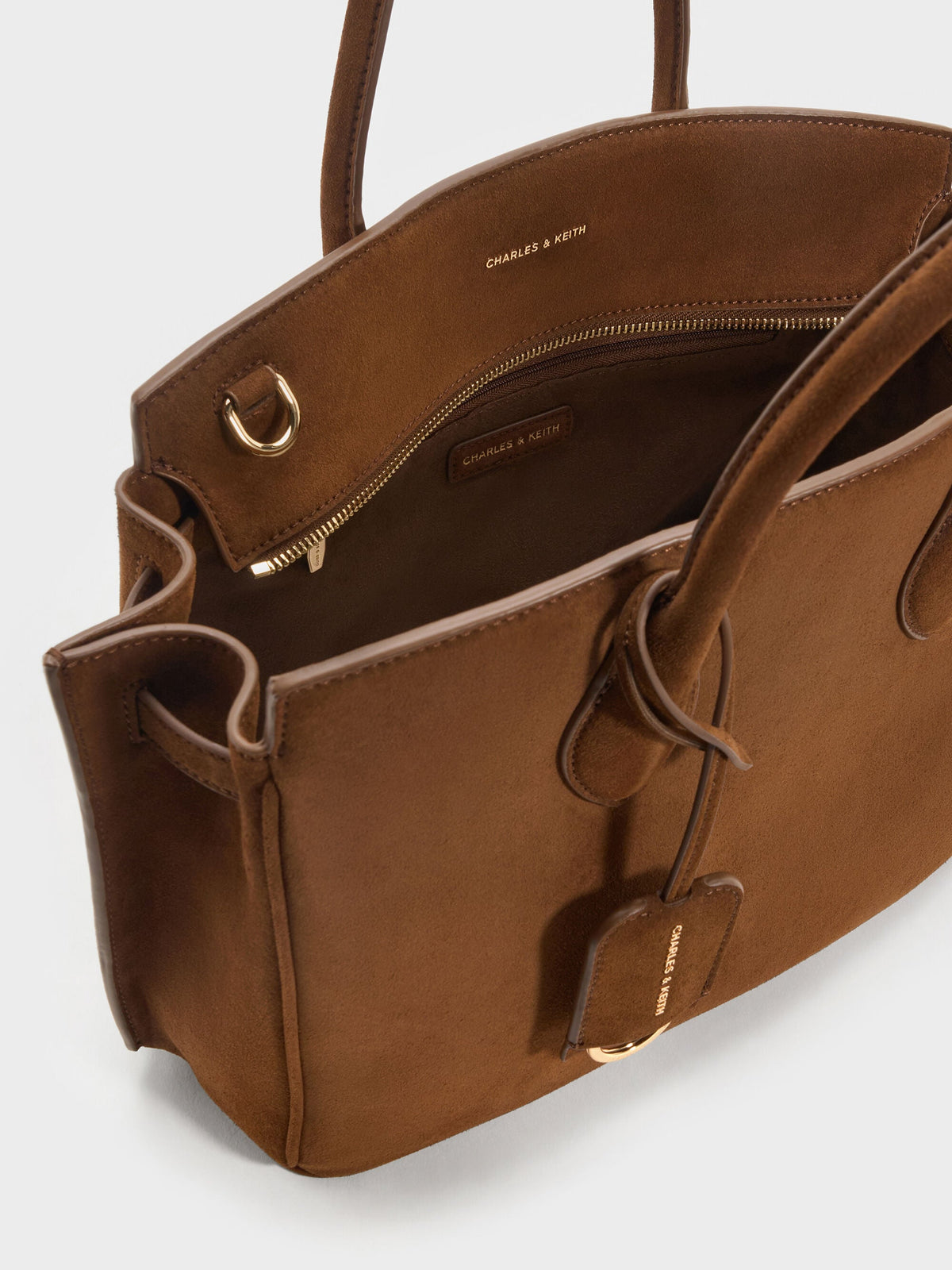 CHARLES & KEITH Quality | Large Ginevra Tote Bag - Pecan Brown