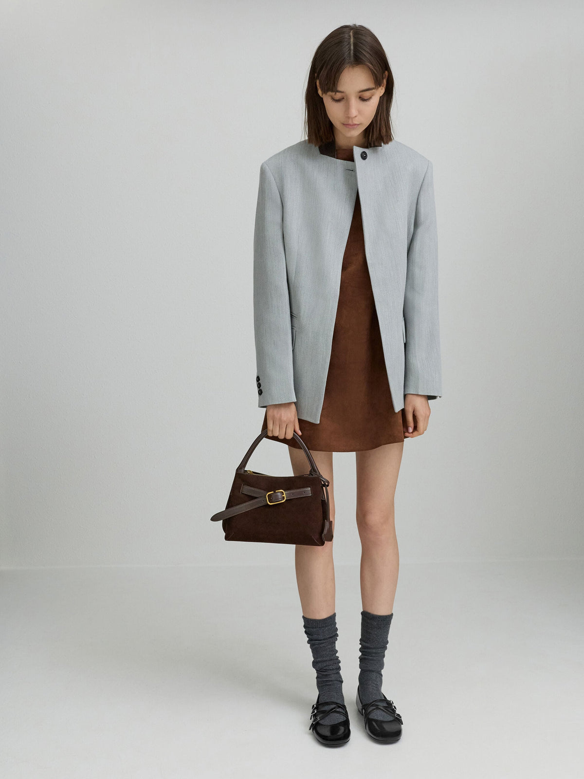 CHARLES & KEITH Premium | Victoria Belted Top Handle Bag - Espresso Brown