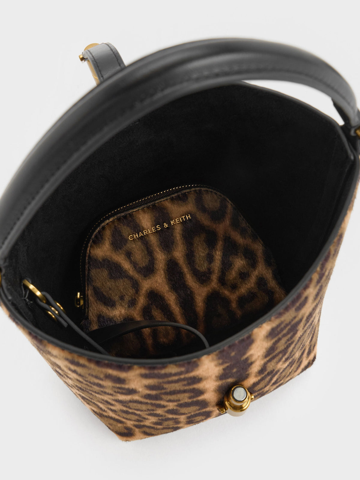 CHARLES & KEITH Quality | Cesia Leopard-Print Metallic-Accent Bucket Bag - Multi