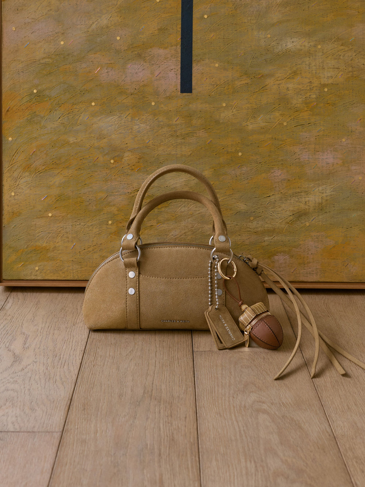 CHARLES & KEITH Value | Tatiana Studded Bowling Bag - Sand