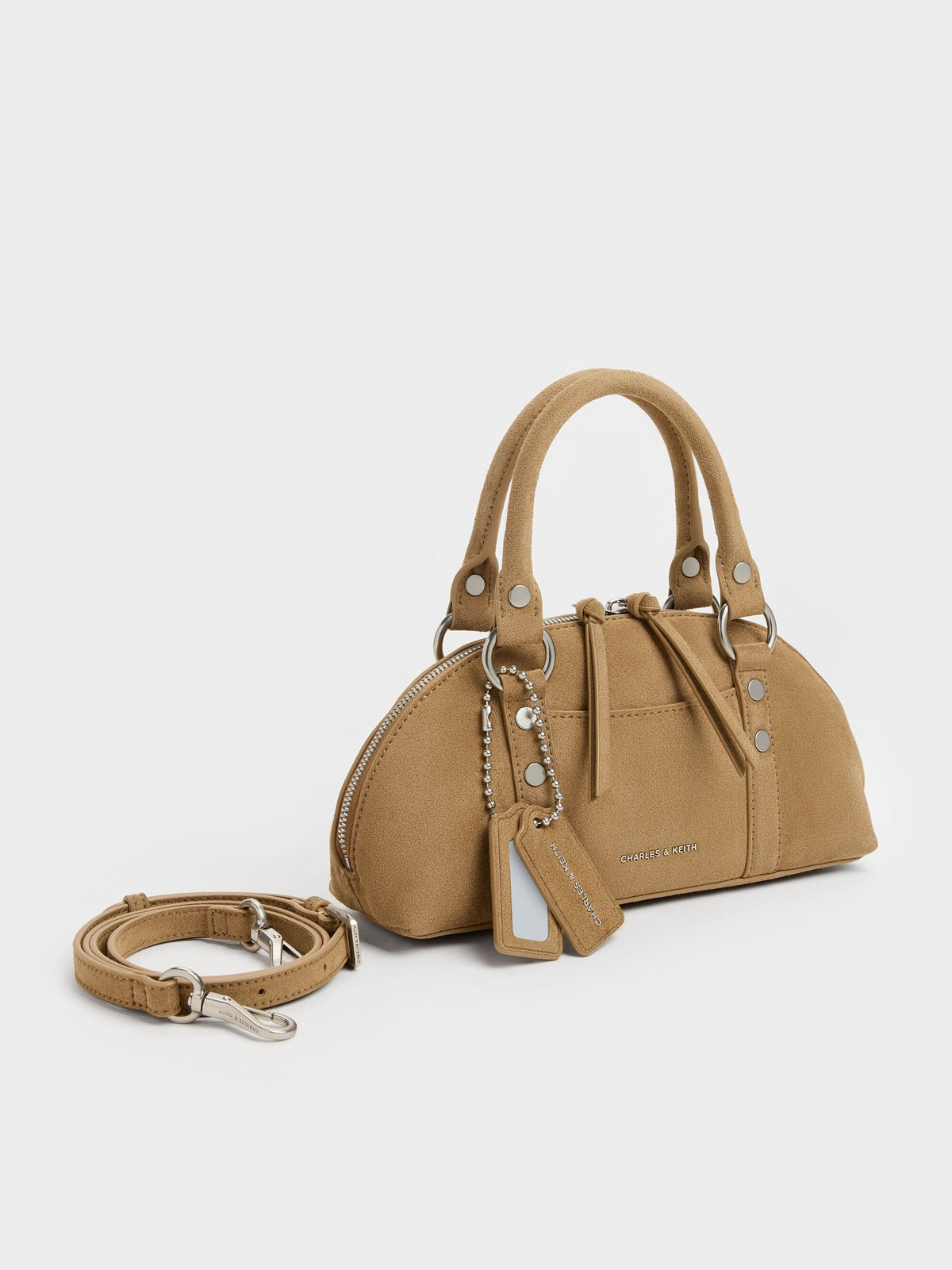 CHARLES & KEITH Value | Tatiana Studded Bowling Bag - Sand