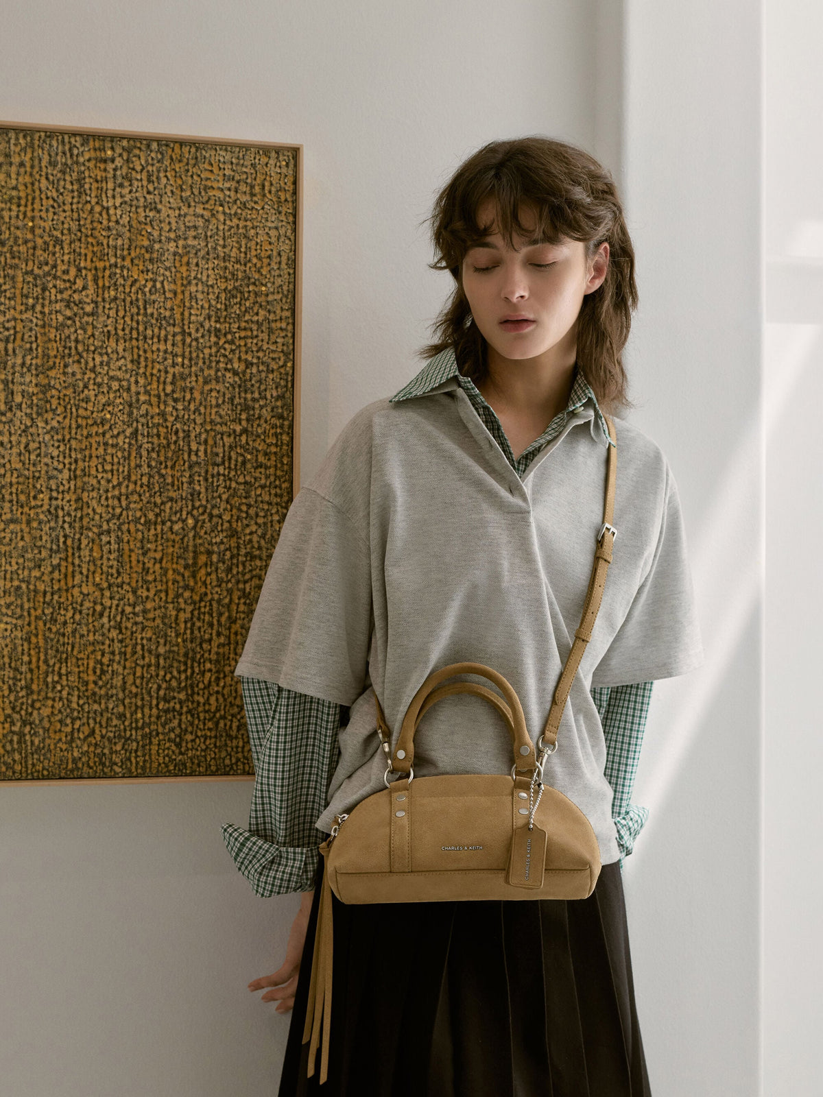 CHARLES & KEITH Value | Tatiana Studded Bowling Bag - Sand