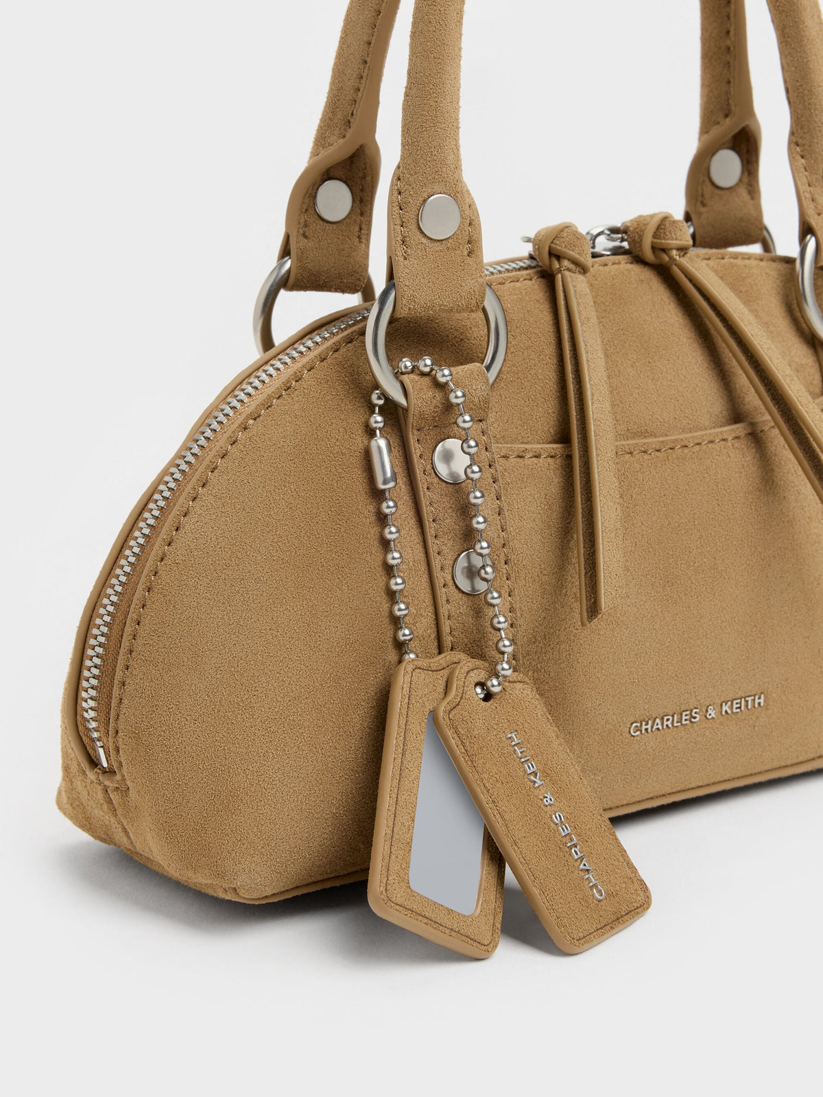 CHARLES & KEITH Value | Tatiana Studded Bowling Bag - Sand