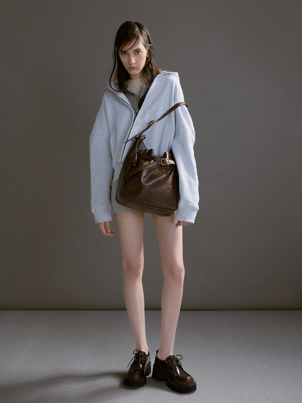 CHARLES & KEITH Sale | Victoria Belted Hobo Bag - Distressed Coffee