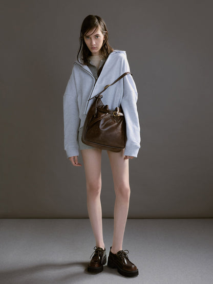 CHARLES & KEITH Sale | Victoria Belted Hobo Bag - Distressed Coffee
