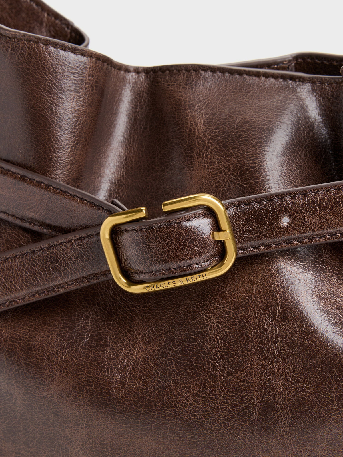 CHARLES & KEITH Sale | Victoria Belted Hobo Bag - Distressed Coffee