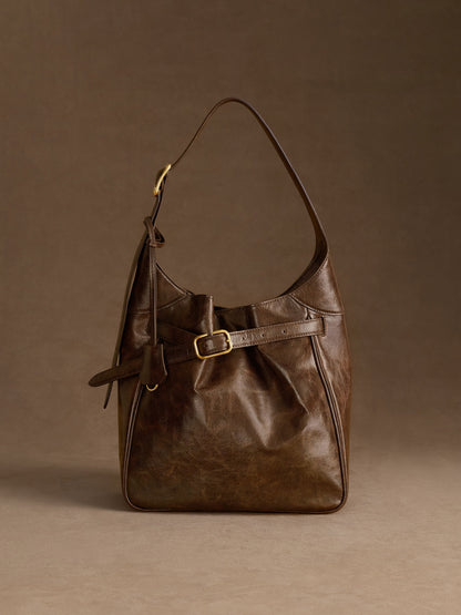 CHARLES & KEITH Sale | Victoria Belted Hobo Bag - Distressed Coffee