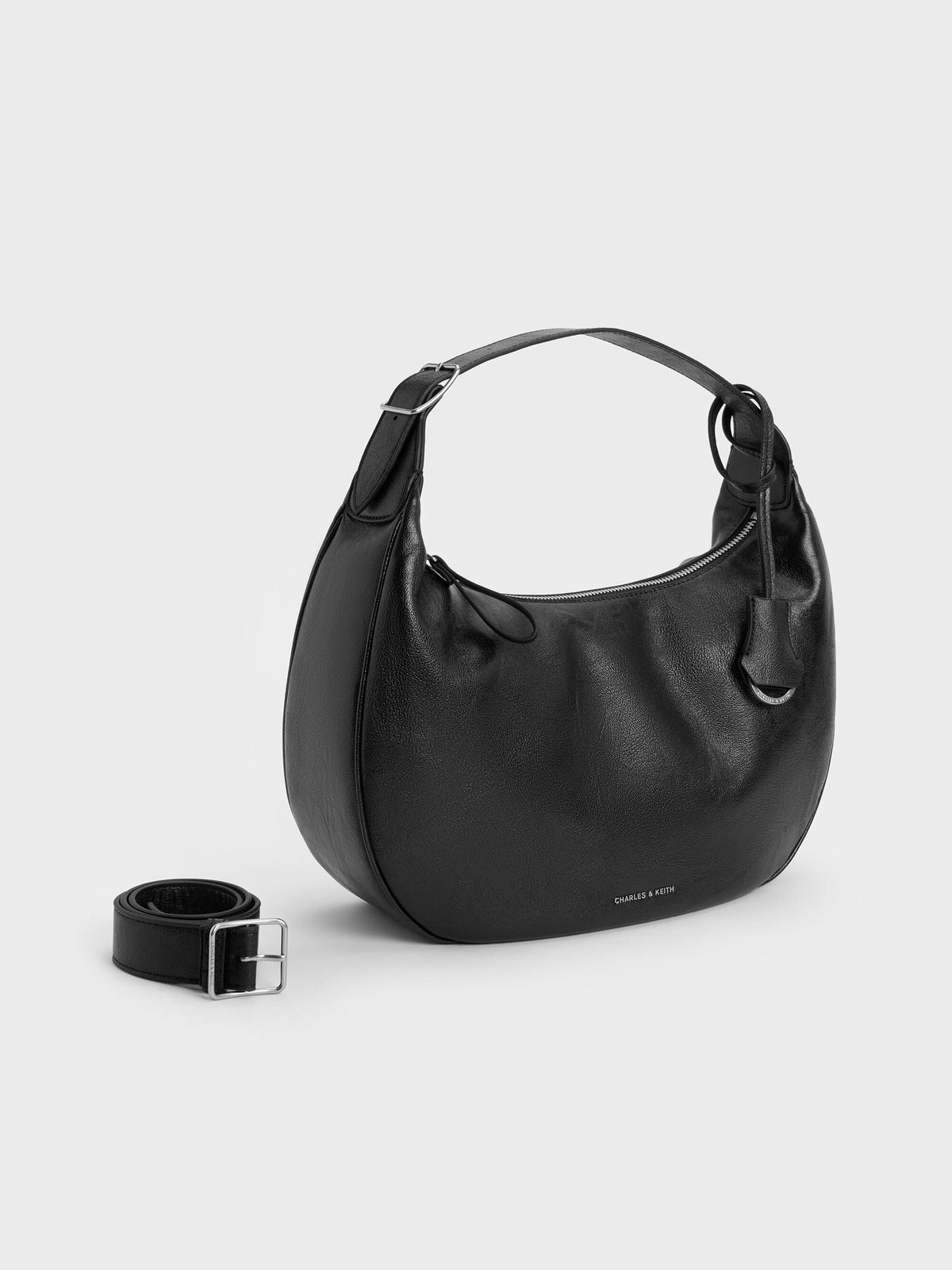 CHARLES & KEITH Exclusive | Large Vega Hobo Bag - Noir