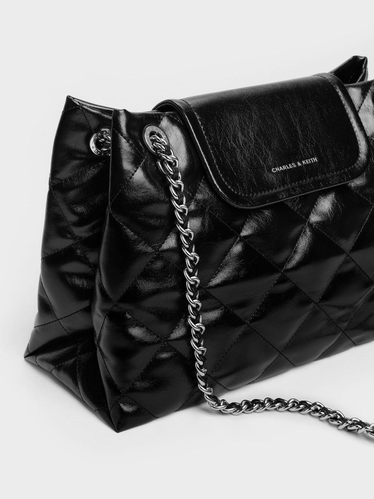 CHARLES & KEITH Discount | Large Apfra Quilted Shoulder Bag - Noir