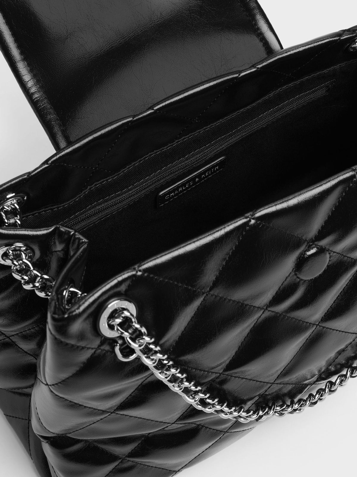 CHARLES & KEITH Discount | Large Apfra Quilted Shoulder Bag - Noir