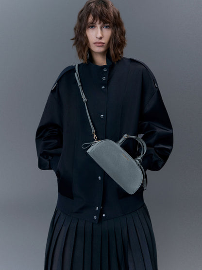 CHARLES & KEITH New | Vega Faux Suede Elongated Bowling Bag - Smoky Blue