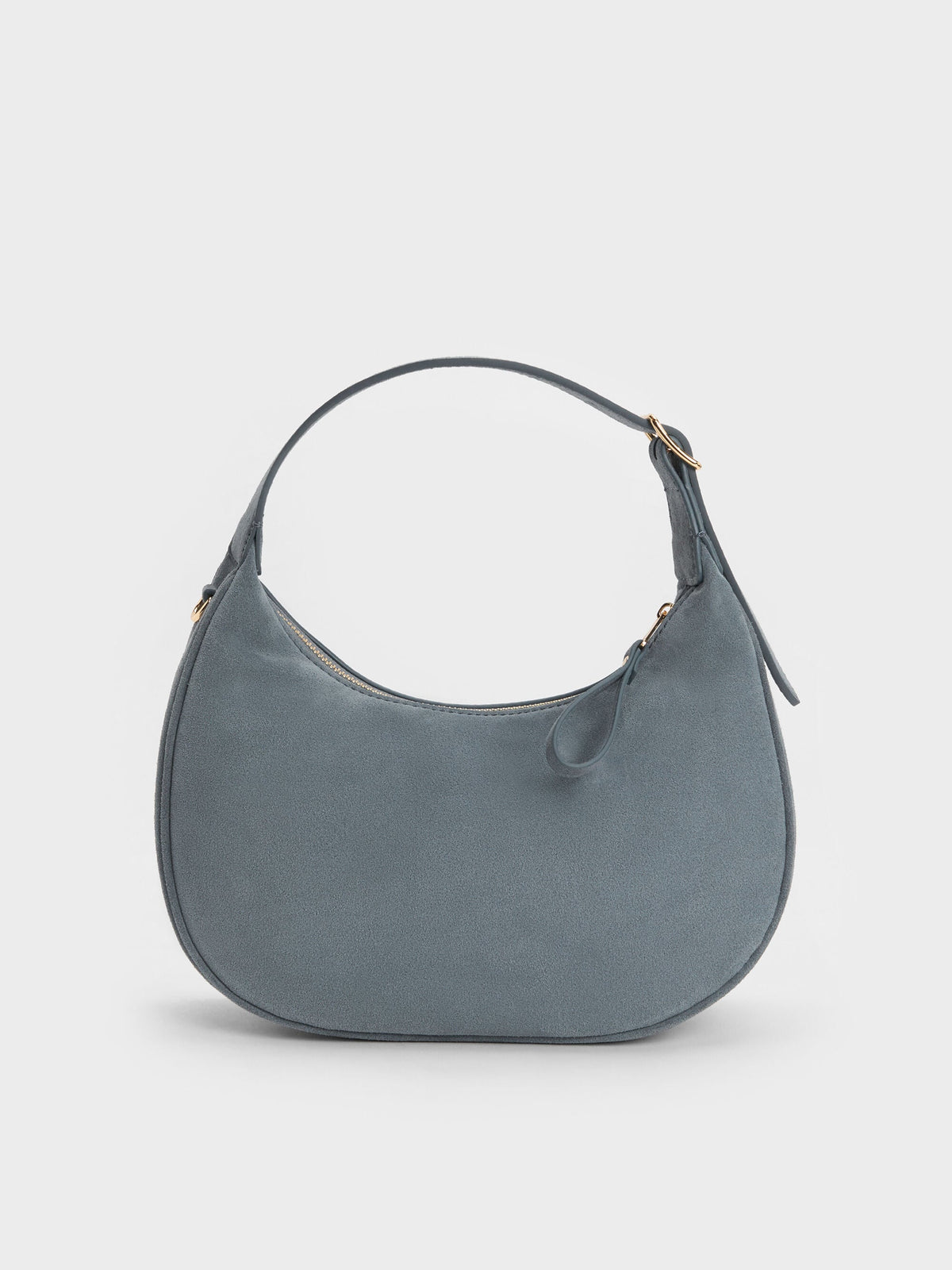 CHARLES & KEITH Latest | Vega Faux Suede Hobo Bag - Smoky Blue