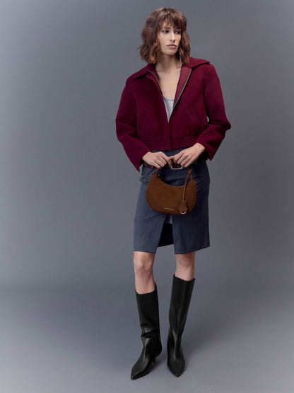 CHARLES & KEITH Special Offer | Vega Faux Suede Hobo Bag - Pecan Brown
